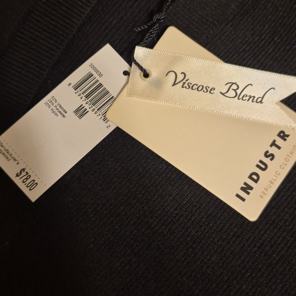 Industry Long Knited Sleeveless Extra Long Double Side Slit Dress Vneck NWT - Picture 5 of 9